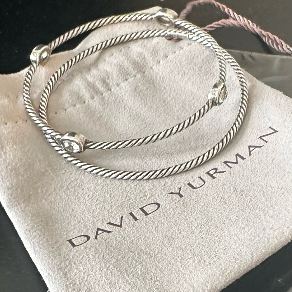 David Yurman Silver Cable Bracelets